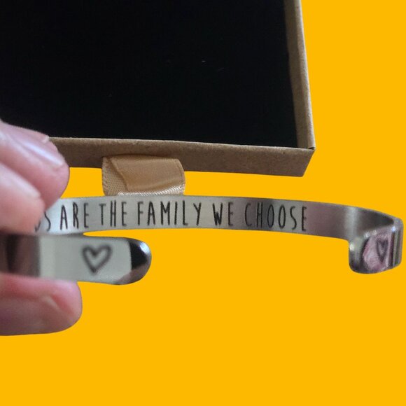 Joycuff Stainless Steel Cuff Bracelet - Friends Are The Family We Choose - Picture 4 of 4